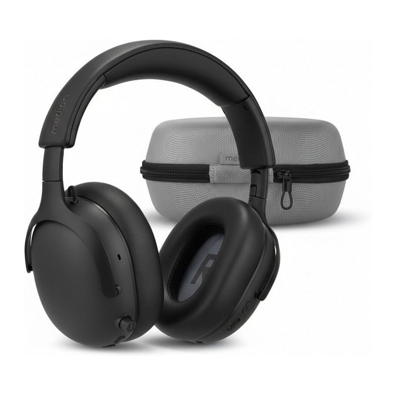 Medion LIFE HX-1 Plus Over-Ear Headphones, Black