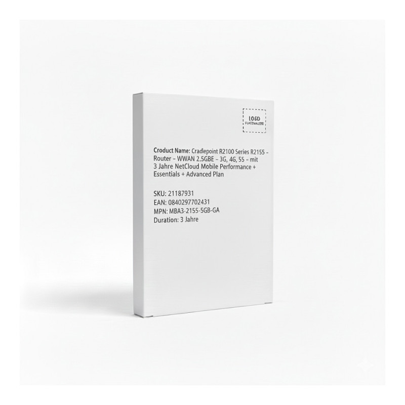 „Cradlepoint R2100“ serijos R2155 maršrutizatorius – WWAN 2.5GbE – 3G, 4G, 5G – su 3 metų „NetCloud Mobile Performance E