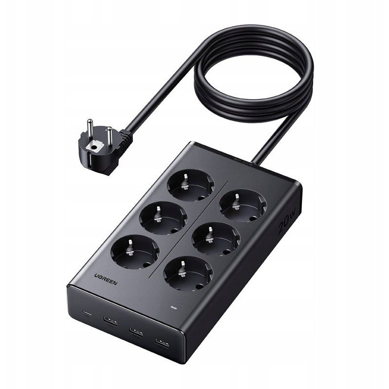 UGREEN S622 Power Strip 6xAC + 3xUSB + USB-C GaN 1.5m (Black)