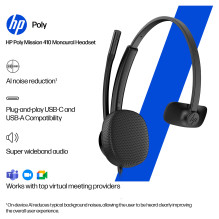 HP Poly Mission 425 Stereo USB Wired Headset