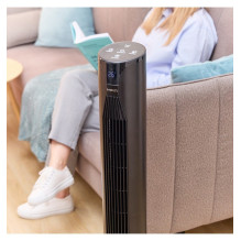 MPM MWP-26 / C floor-standing tower fan, 3-speed airflow control, very quiet operation, remote control, black