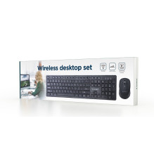 Gembird KBS-WCH-04 Wireless desktop set (keyboard + mouse), black, US-layout