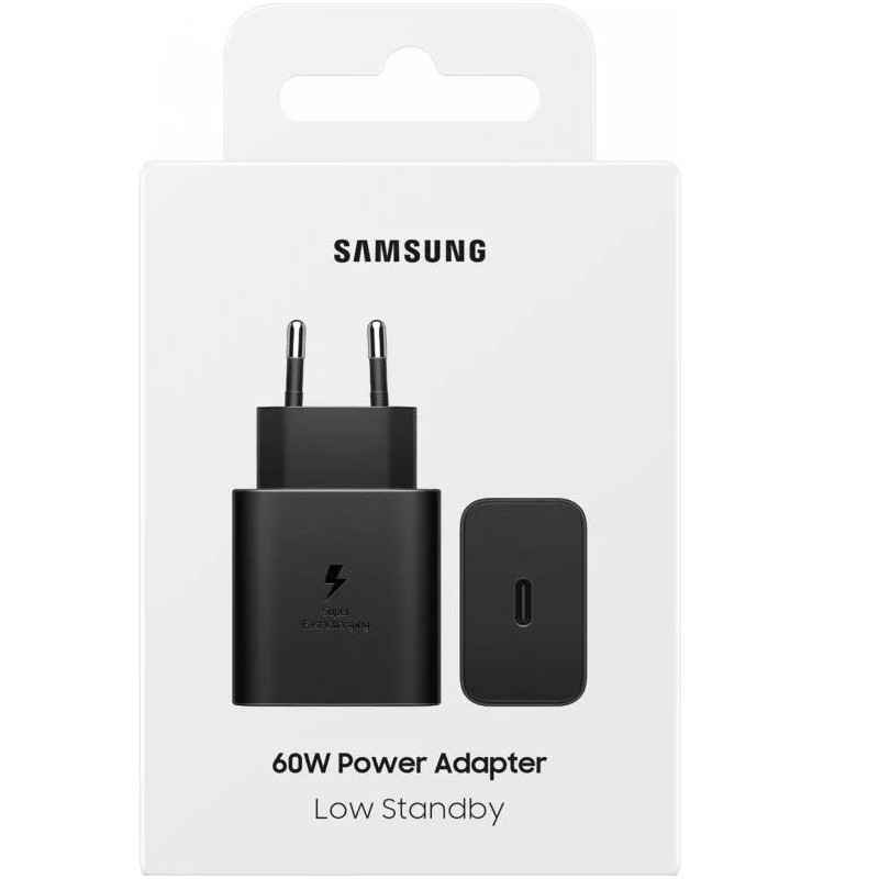 Įkroviklis originalus Samsung Fast Charging (USB-C) (EP-T6010NBE) (60W) juodas su įpakavimu