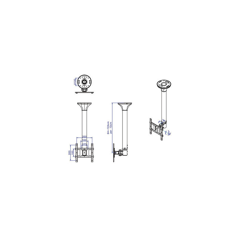 VALUE LCD TV Ceiling Mount 3 Joints