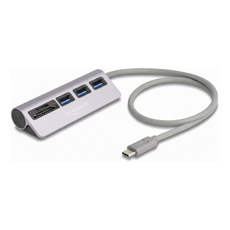 3-port USB 5 Gbps hub including SD and Micro SD card reader with USB Type-C™ connector