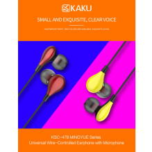 iKAKU KSC-478 Universal Lightweight HiFi In-Ear Headphones 3.5mm with Microphone 1.2m Yellow iKAKU KSC-478 Universal Lightweight HiFi In-Ear Headphones 3.5mm with Microphone 1.2m Yellow