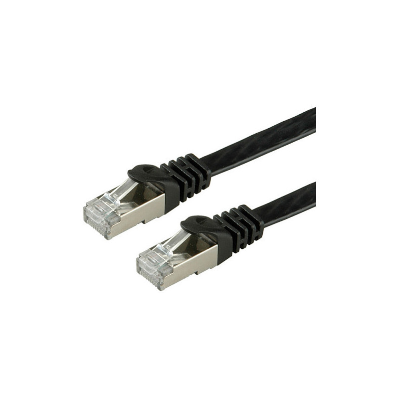 VALUE FTP Cat.6 Flat Network Cable, black 1 m networking cable