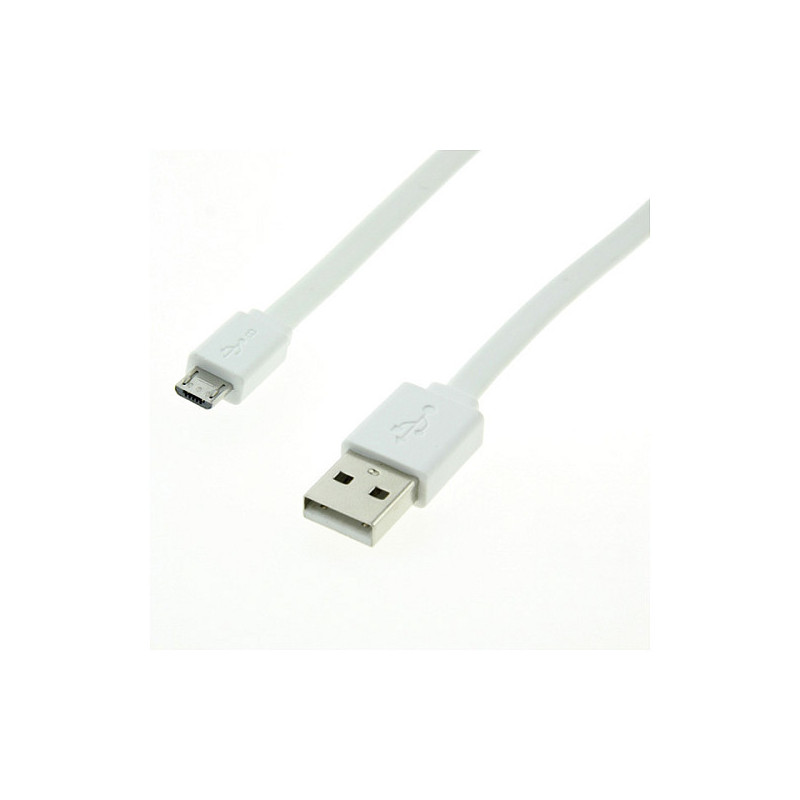 ROLINE USB 2.0 laidas, USB A ST - Micro USB B ST, baltas, 1 m
