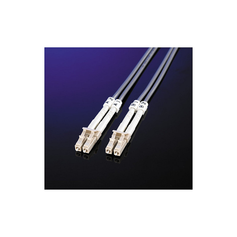 ROLINE šviesolaidinis užvedimo kabelis, 50 / 125 µm, LC / LC, OM3, turkio spalvos 15 m InfiniBand / šviesolaidinis kabel