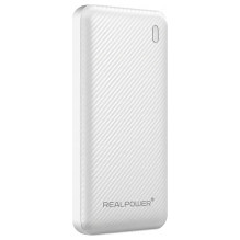 REALPOWER PB-10000 SSB, 10 000 mAh, kietojo kūno baterija, balta