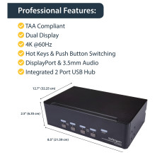 „StarTech.com“ SV431DPDDUA2 KVM komutatorius