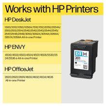 HP 301 juodo rašalo kasetė HP 301 juodo rašalo kasetė