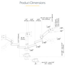 „StarTech.com“ 3MP2AG-MONITOR-ARM monitoriaus laikiklis / stovas