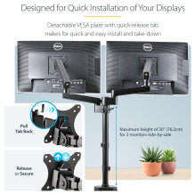 „StarTech.com“ ARMDUALPIVOT monitoriaus laikiklis / stovas