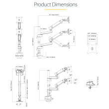 „StarTech.com“ ARMDUALPIVOT monitoriaus laikiklis / stovas