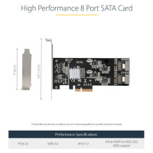 „StarTech.com“ 8P6G-PCIE-SATA-CARD sąsajos plokštės / adapteriai