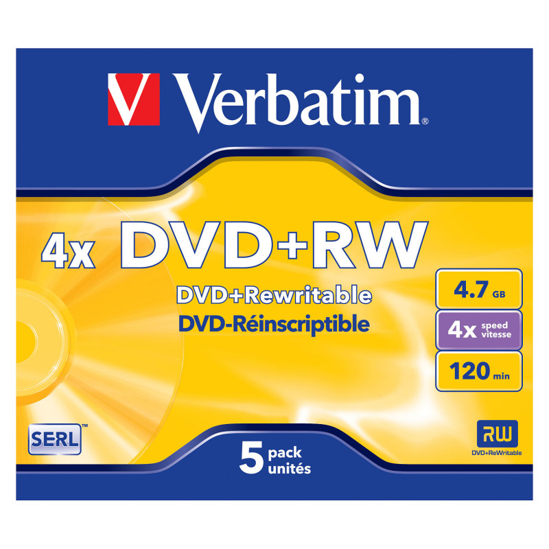Verbatim DVD+RW matinės sidabrinės spalvos
