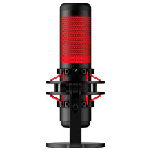 „HyperX QuadCast“ – USB mikrofonas (juodas-raudonas) – raudonas apšvietimas
