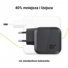 Green Cell GC PowerGaN 65W Charger (2x USB-C Power Delivery, 1x USB-A compatible with Quick Charge 3.0)