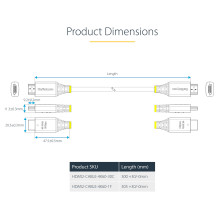 StarTech.com HDMI2-CABLE-4K60-30C HDMI kabelis