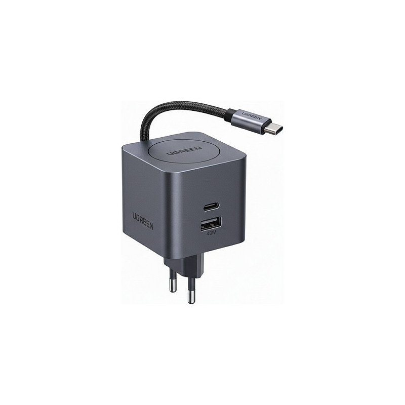 UGREEN X614 45W GaN Fast Charger 1x USB-C 1x USB-A 1x Retractable USB-C Cable