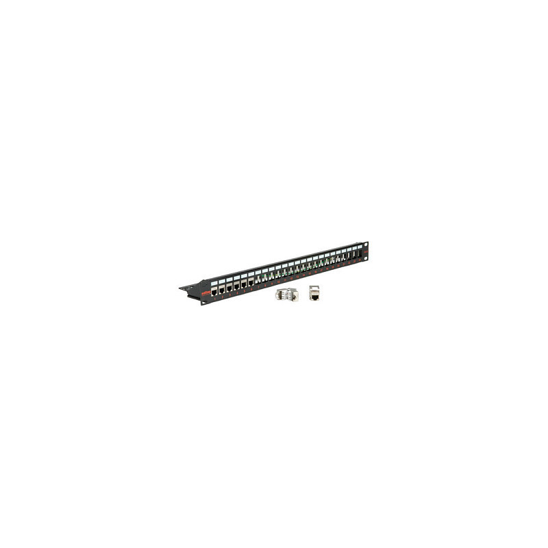 ROLINE Cat. 6 19"-Keystone Patch Panel STP, black