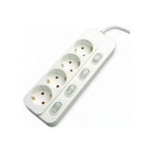 VALUE 4-way power strip with individual switches, white, 6 m