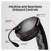 „HyperX Cloud Jet“ belaidės juodos žaidimų ausinės „HyperX Cloud Jet“ belaidės juodos žaidimų ausinės