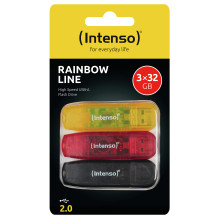 Intenso Rainbow 3x32GB Yellow / Red / Black USB flash drive Intenso Rainbow 3x32GB Yellow / Red / Black USB flash drive