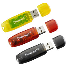 Intenso Rainbow 3x32GB Yellow / Red / Black USB flash drive Intenso Rainbow 3x32GB Yellow / Red / Black USB flash drive