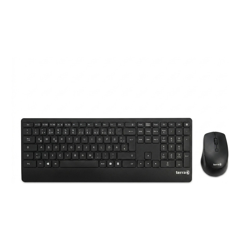 TERRA Desktop 4000 belaidė AES DE USB juoda Copilot klaviatūra + pelė, QWERTZ, 105 klavišai