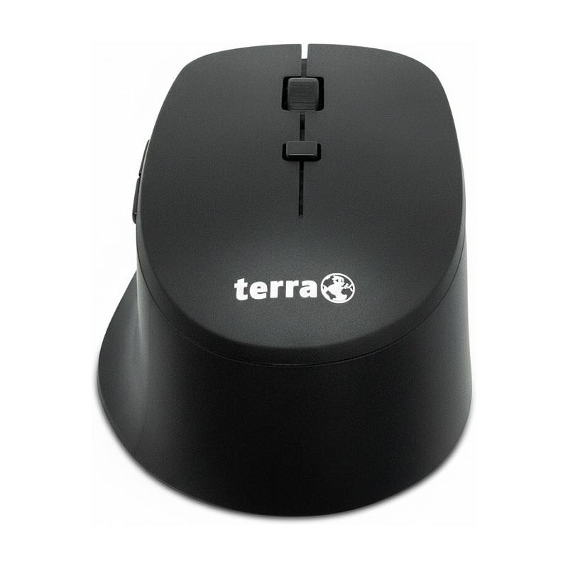 „TERRA Mouse 4000“ belaidė tyli USB juoda pelė su 6 mygtukais, skirta dešiniarankiams
