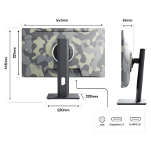 JAPANNEXT JN-IPS238FHD200F-HSP-CAMO kompiuterio monitorius
