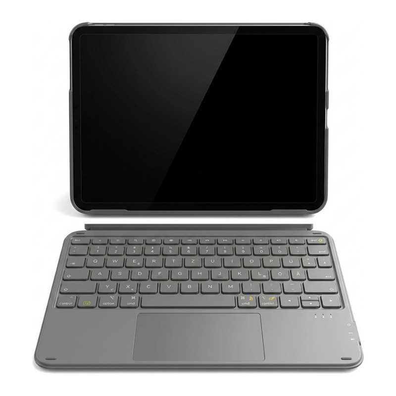 „iPad 11“ QWERTZ klaviatūra, juoda ir pilka