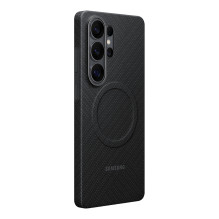 „Samsung M3“ anglies pluošto magnetinis juodas mobiliojo telefono dėklas