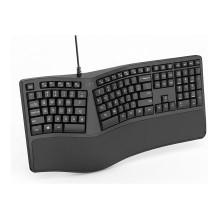 Trust Keyra Ergonomic Multi-Device Wireless Keyboard - Bluetooth, 2.4 GHz - DE - Black