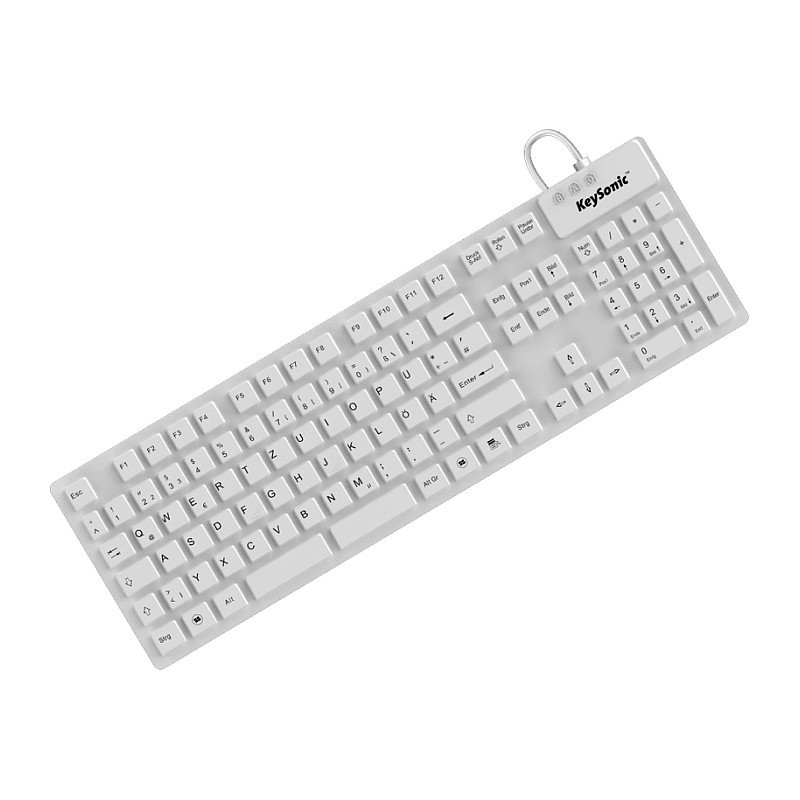 „KeySonic KSK-8030 IN (DE)“ balta klaviatūra