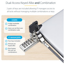 StarTech.com DUALKA10-LAPTOP-LOCK cable lock