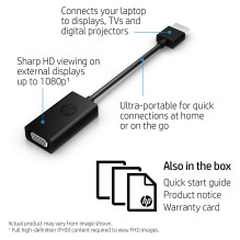 Adapteris HP HDMI VGA (ST-BU) juodas Adapteris HP HDMI VGA (ST-BU) juodas