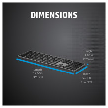 HP 975 USB+BT dviejų režimų belaidė klaviatūra (DE) HP 975 USB+BT dviejų režimų belaidė klaviatūra (DE)