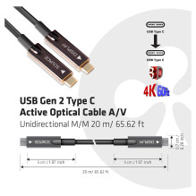 CLUB3D USB3.2 G2 TYPE-C ACT. OPT. A / VM / M 20M USB kabelis CLUB3D USB3.2 G2 TYPE-C ACT. OPT. A / VM / M 20M USB kabelis