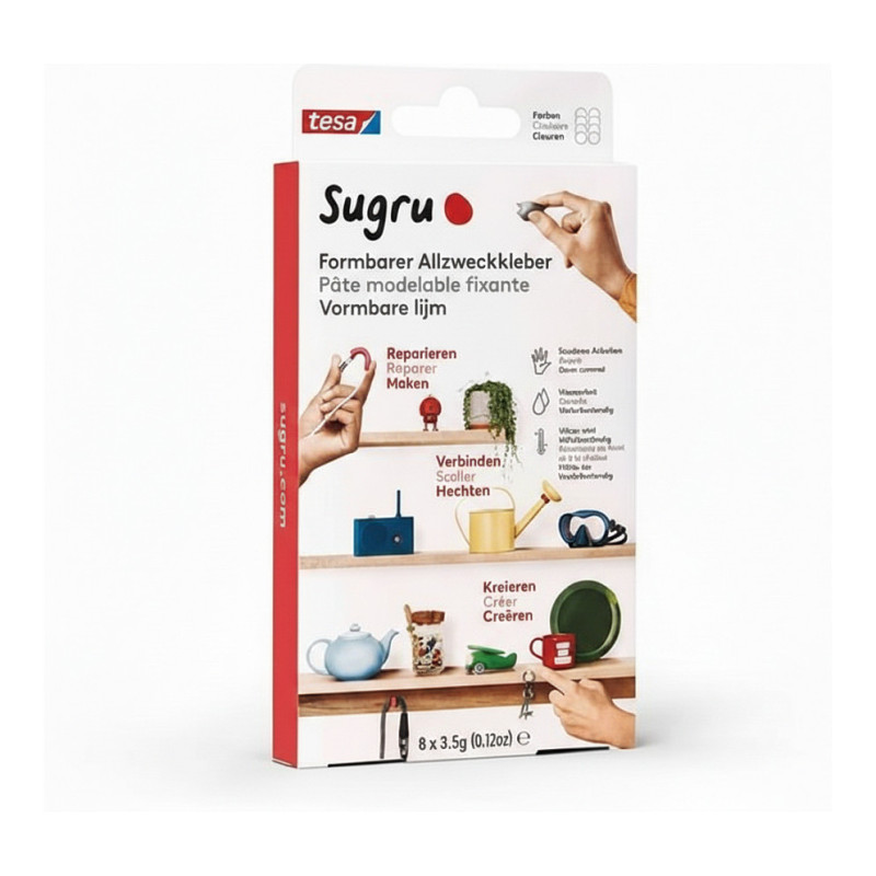 tesa Sugru moldable all-purpose adhesive 8 pieces white