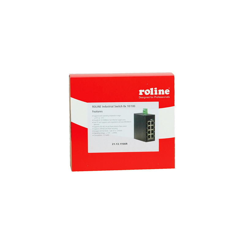 ROLINE Industrial Switch, 8x RJ-45, unmanaged