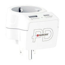 SKROSS Country Plug Europe to US USB AC20PD white
