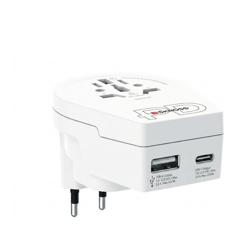 SKROSS USB AC20PD į pasaulį su JK adapteriu