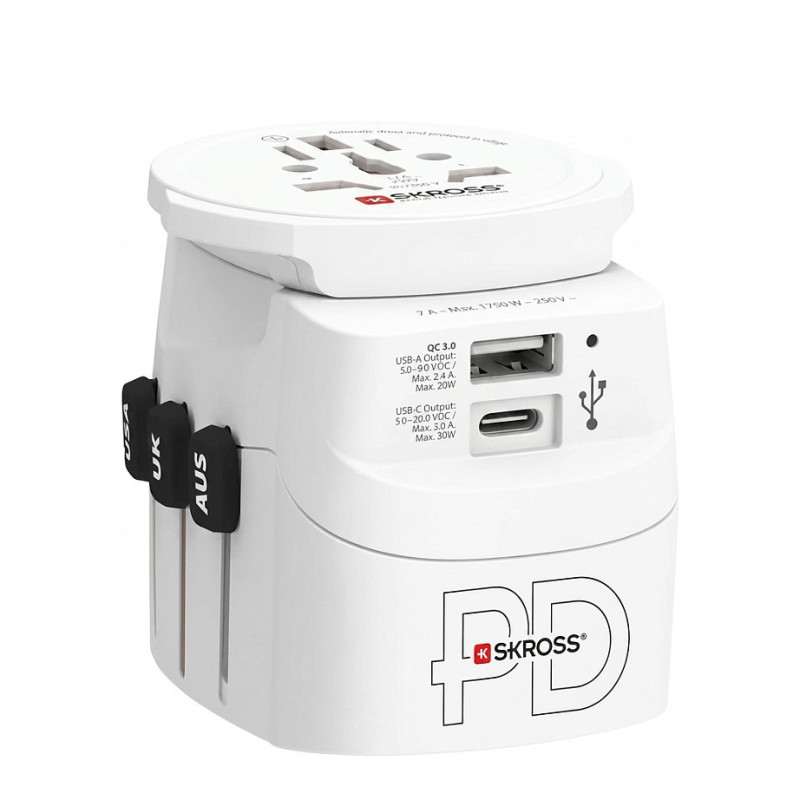 SKROSS Pro Light USB AC30PD World, white