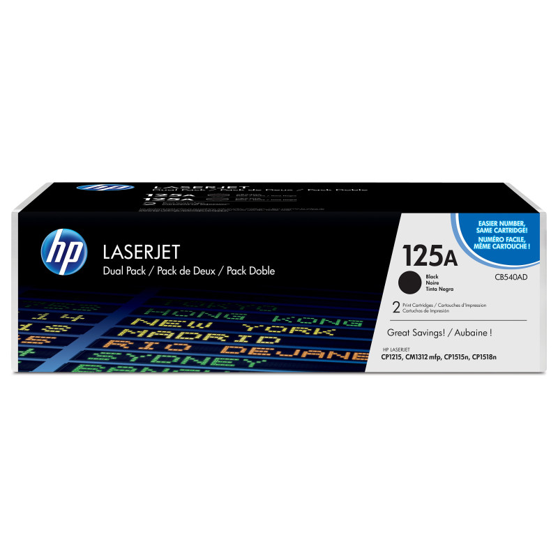 HP 125A CB540AD juodų rašalų dviguba pakuotė