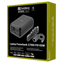 „Sandberg“ nešiojamojo kompiuterio įkroviklis 27000 PD100W „Sandberg“ nešiojamojo kompiuterio įkroviklis 27000 PD100W