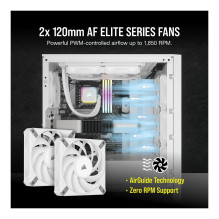 K CORSAIR WAK aušinimas iCUE H100i RGB ELITE WHITE 240mm