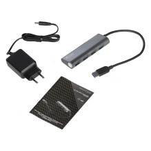 D I-TEC USB 3.0 4-PORT HUB ALU Metal Charging HUB 4 Port with external power adapter 4x USB D I-TEC USB 3.0 4-PORT HUB ALU Metal Charging HUB 4 Port with external power adapter 4x USB